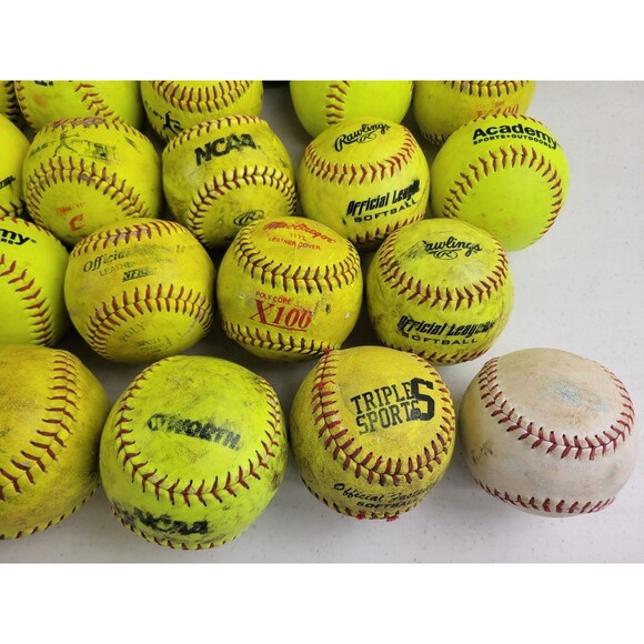 25 Used Mixed Lot of Softballs - Pracitce / Batting practice 12 inch Dream Seam+ - Picture 7 of 7